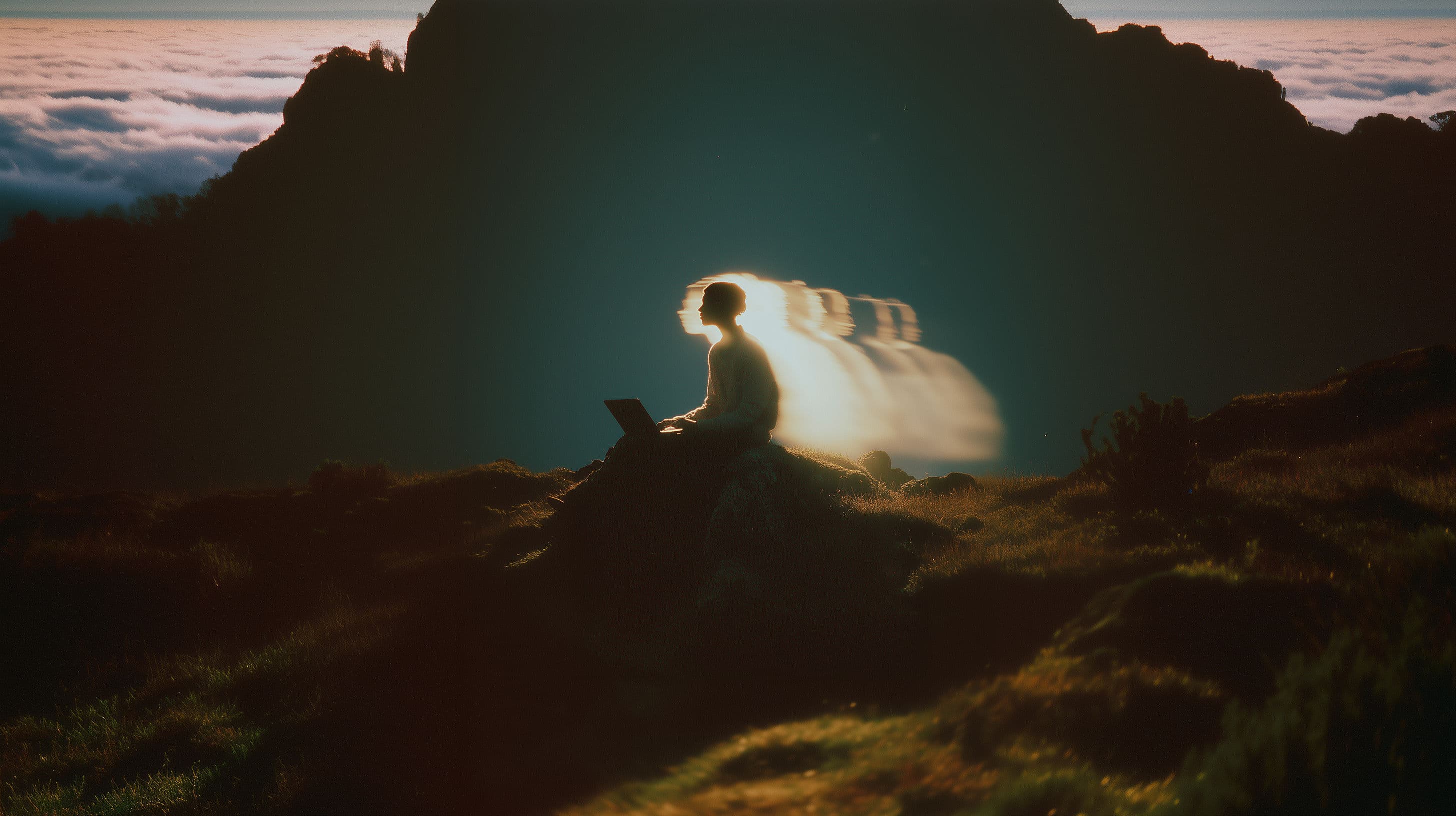 Perplexity Silhouette Above Clouds